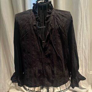 Elegant Black Ruffled Blouse